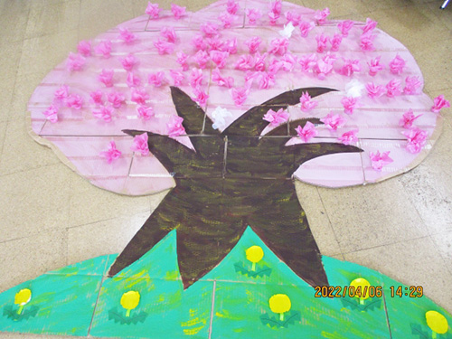 桜の壁画